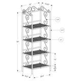 Monarch Bookcase 70H / Copper Metal Etagere