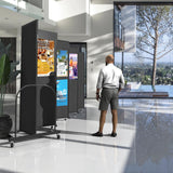 Standard Room Divider with Metal Frame, Folding Portable Partition Privacy Walls for Schools and Offices 7’6 Tall x 8’7 Wide Navy