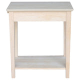 Pemberly Row 1 Drawer Transitional Wood Narrow End Table in Natural