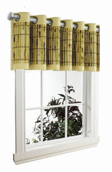 Versailles Home Fashions Tortoise Shell Bamboo Grommet Top Valance – Green