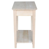 Pemberly Row 1 Drawer Transitional Wood Narrow End Table in Natural