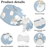 Scrub Surgical Hat,Cycling Hat with Buttons and Cotton Sweatband,Bee and Spring Blossom